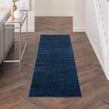 Nourison Essentials Indoor/Outdoor Midnight Blue 2'2" x 10' Area Rug, Easy Cleaning, Non Shedding, Bed Room, Living Room, Dining Room, Backyard, Deck, Patio (2x10)