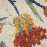Nourison Allur Floral Ivory Multicolor 5'3" x 7'3" Area -Rug, Easy -Cleaning, Non Shedding, Bed Room, Living Room, Dining Room, Kitchen (5x7)" }
