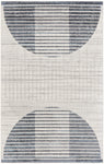 Nourison Astra Machine Washable Geometric Ivory Blue 4' x 6' Area -Rug, Easy -Cleaning, Non Shedding, Bed Room, Living Room, Dining Room, Kitchen (4x6)