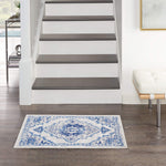 Nourison Whimsicle Vintage Ivory Blue 2' x 3' Area Rug, Easy Cleaning, Non Shedding, Bed Room, Living Room, Dining Room, Kitchen (2x3)