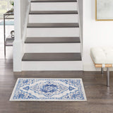 Nourison Whimsicle Vintage Ivory Blue 2' x 3' Area Rug, Easy Cleaning, Non Shedding, Bed Room, Living Room, Dining Room, Kitchen (2x3)