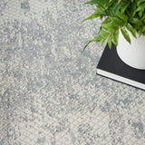 Nourison Splendid Modern Light Grey 3'11" x 5'11" Area Rug, Easy Clean, Non Shedding, Bed Room, Living Room, Dining Room, Kitchen (4x6)