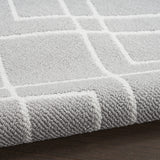 Nourison Modern Lines Modern Geometric Silver 5' x 7' Area-Rug, Easy-Cleaning, Non Shedding, Bed Room, Living Room, Dining Room, Kitchen (5x7)