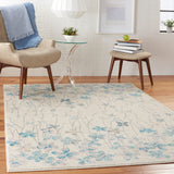 Nourison TRA04 Tranquil Bohemian Floral Ivory Area Rug 4' X 6'