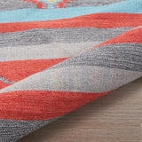 Nourison Baja Tribal Grey/Red 3'6" x 5'6" Area -rug, Easy -cleaning, Non Shedding, Bed Room, Living Room, Dining Room, Kitchen (3x5)