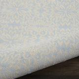 Nourison Jubilant Floral Ivory/Light Blue 2'3'' x 7'3'' Area-Rug, Easy-Clean, Non Shedding, Bed Room, Living Room, Dining Room, Kitchen (2x7)