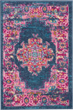 Nourison Passion Blue 22" x 34" Area Rug, Boho, Traditional, Easy Clean, Non Shedding, Bed Room, Living Room, Hallway, (2' x 3')