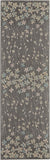 Nourison Tranquil Floral Grey/Beige 2'3" x 7'3" Area Rug, Easy Cleaning, Non Shedding, Bed Room, Living Room, Dining Room, Kitchen (2x7)