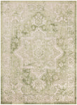 Nourison Astra Machine Washable Ivory Green 5'3" x 7' Area Rug, Easy Clean, Non Shedding, Bed Room, Living Room, Dining Room, Kitchen (5' x 7')