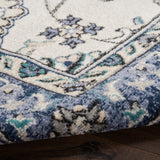 Nourison Essentials Outdoor Ivory Blue 5' x 7' Area Rug, Easy Cleaning, Non Shedding, Bed Room, Living Room, Dining Room, Deck, Backyard, Patio (5x7)