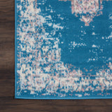 Nourison Grafix Blue 2' x 6' Area Rug Easy Clean, Non Shedding, Bed Room, Living Room, Dining Room, Kitchen (6' Runner)