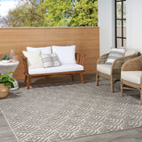 Nourison Aloha Indoor/Outdoor Charcoal 3'6" x 5'6" Area Rug, Easy Cleaning, Non Shedding, Bed Room, Living Room, Dining Room, Kitchen (4x6)