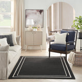 Nourison Essentials 5' x 7' Black Ivory Fabric Contemporary Area Rug (5' x 7')