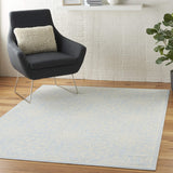 Nourison Jubilant Floral Ivory/Light Blue 4' x 6' Area-Rug, Easy-Cleaning, Non Shedding, Bed Room, Living Room, Dining Room, Kitchen (4x6)