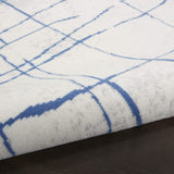 Nourison Whimsicle Ivory Blue 2' x 6' Area Rug, Contemporary, Artistic, Easy Cleaning, Non Shedding, Bed Room, Living Room, Dining Room, Kitchen, (6' Runner)