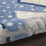 Nourison Aloha Indoor/Outdoor Blue/Grey 2' x 6' Area Rug, Coastal, Tropical, Easy Cleaning, Non Shedding, Bed Room, Living Room, Deck, Backyard, (6' x Runner)