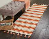 Nourison Solano Bohemian Ivory/Orange 2'2" x 7'6" Area -Rug, Easy -Cleaning, Non Shedding, Bed Room, Living Room, Dining Room, Kitchen (2x8)