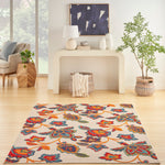 Nourison Aloha Indoor/Outdoor Modern Multicolor 3'6" x 5'6" Area Rug, Easy Cleaning, Non Shedding, Bed Room, Living Room, Dining Room, Kitchen (4x6)