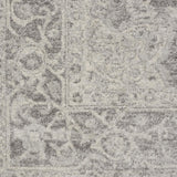 Nourison Tranquil Traditional Ivory/Grey 8' x 10' Area -Rug, Easy -Cleaning, Non Shedding, Bed Room, Living Room, Dining Room, Kitchen (8x10)