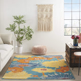 Nourison Allur Turquoise Multicolor 4' x 6' Area Rug, Modern, Floral, Bed Room, Living Room, Dining Room, Kitchen, Easy Cleaning, Non Shedding