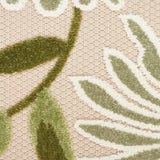 Nourison Aloha 4' x 6' Ivory Green Fabric Outdoor Area Rug (4' x 6')