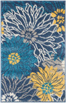 Nourison Passion 2' x 3' Blue Fabric Contemporary Area Rug (2' x 3')