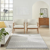 Nourison Elwood Ivory/Slate 4' x 6'2" Area Rug, Modern, Moroccan, Easy Clean, Non Shedding, Bed Room, Living Room, Dining Room, Kitchen, (4' x 6')