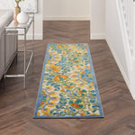 Nourison Aloha Indoor Outdoor Multicolor 2'3" x 8' Area Rug, Floral, Tropical, Easy Cleaning, Non Shedding, Bed Room, Living Room, Deck, Backyard, (8' x Runner)