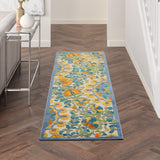 Nourison Aloha Indoor Outdoor Multicolor 2'3" x 8' Area Rug, Floral, Tropical, Easy Cleaning, Non Shedding, Bed Room, Living Room, Deck, Backyard, (8' x Runner)