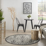 Nourison Garden Party Ivory/Charcoal 5' Round Area Rug, 5'3" x Round