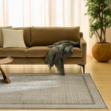 Nourison Nordic Ivory Grey 4' x 6' Area Rug - Easy Clean, Non Shedding, Bed Room, Living Room, Dining Room, Kitchen (4' x 6')