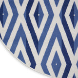 Nourison Whimsicle Diamond Ivory Blue 5' x Round Area Rug, Easy Cleaning, Non Shedding, Bed Room, Living Room, Dining Room, Kitchen (5 Round)