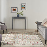 Nourison Revel Floral Ivory 4' x 6' Area -Rug, Easy -Cleaning, Non Shedding, Bed Room, Living Room, Dining Room, Kitchen (4x6)