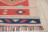 Nourison Baja Tribal Red/Beige 3'6'' x 5'6'' Area-Rug, Easy-Cleaning, Non Shedding, Bed Room, Living Room, Dining Room, Kitchen (3x5)