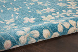 Nourison TRA04 Tranquil Bohemian Floral Turquoise Area Rug 4' X 6'