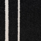 Nourison Essentials Indoor/Outdoor Solid Bordered Black Ivory 6' x Round Area Rug, Easy Cleaning, Non Shedding, Bed Room, Living Room, Dining Room, Backyard, Deck, Patio (6 Round)