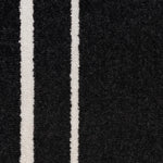 Nourison Essentials Indoor/Outdoor Solid Bordered Black Ivory 3' x 5' Area Rug, Easy Cleaning, Non Shedding, Bed Room, Living Room, Dining Room, Backyard, Deck, Patio (3x5)