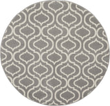 Nourison Jubilant Trellis Grey 5'3" x Round Area -Rug, Easy -Cleaning, Non Shedding, Bed Room, Living Room, Dining Room, Kitchen (5 Round)