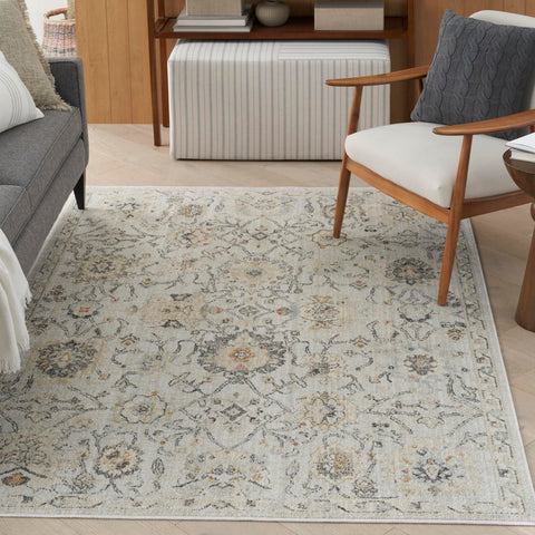 Nourison Oushak Home Traditional Grey 4'1" x 5'11" Area -Rug, Easy -Cleaning, Non Shedding, Bed Room, Living Room, Dining Room, Kitchen (4x6)