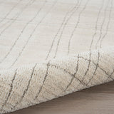 Nourison Santa Cruz Abstract Ivory Grey 3'11" x 5'11" Area Rug, Easy-Cleaning, Non Shedding, Bed Room, Living Room, Dining Room, Kitchen (4x6)