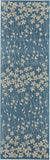 Nourison Tranquil Floral Turquoise 2'3" x 7'3" Area -Rug, Easy -Cleaning, Non Shedding, Bed Room, Living Room, Dining Room, Kitchen (2x7)