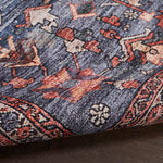 Nourison Brilliance Machine Washable Traditional Vintage Navy/Brick 2' x 4' Area Rug, Easy Clean, Non Shedding, Bed Room, Living Room, Dining Room, Kitchen (2x4)