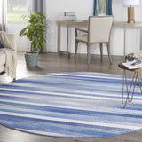 Nourison Whimsicle Abstract Blue Multicolor 8' x Round Area Rug, Easy Cleaning, Non Shedding, Bed Room, Living Room, Dining Room, Kitchen (8 Round)