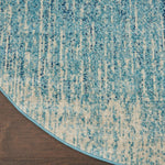 Nourison Passion Abstract Navy/Light Blue 5'3" x Round Area Rug, Easy Clean, Non Shedding, Bed Room, Living Room, Dining Room, Kitchen (5 Round)