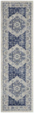 Nourison Cyrus Bohemian Ivory Blue 2'2" x 7'6" Area -Rug, Easy -Cleaning, Non Shedding, Bed Room, Living Room, Dining Room, Kitchen (2x8)