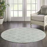 Nourison JUB17 Jubilant Retro Trellis Green Area Rug 5'XROUND, 5'3" x Round