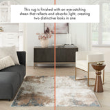 Nourison Glam Abstract Taupe/Multi 2'3" x 7'6" Area Rug, Easy Clean, Non Shedding, Bed Room, Living Room, Dining Room, Kitchen (2x8)