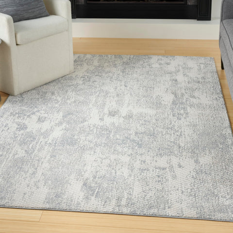 Nourison Splendid Modern Light Grey 3'11" x 5'11" Area Rug, Easy Clean, Non Shedding, Bed Room, Living Room, Dining Room, Kitchen (4x6)