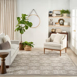 Nourison Aloha Indoor-Outdoor Ivory/Grey 3'6" x 5'6" Area Rug, Easy Cleaning, Non Shedding, Bed Room, Living Room, Dining Room, Kitchen (4x6)