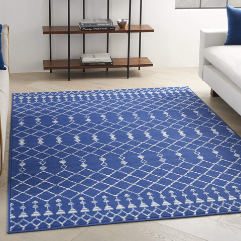 Nourison Whimsicle Moroccan Navy 6' x 9' Area Rug, Easy Cleaning, Non Shedding, Bed Room, Living Room, Dining Room, Kitchen (6x9)